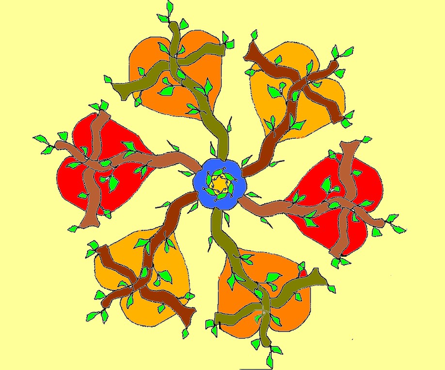 mandala croix fleurie